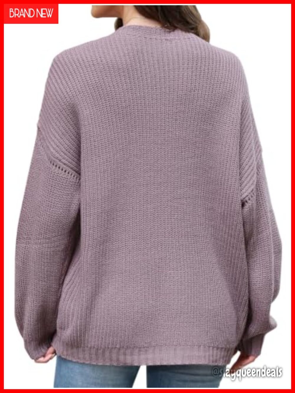 Oversized Knit Ribbed Pullover Tunic Sweater - Picture 5 of 6